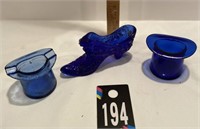 Cobalt Blue Shoe, Toothpick Holder & Ashtray