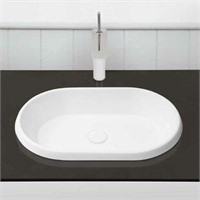 Ronbow Ovi Ceramic Oval Drop In Bathroom Sink
