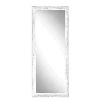 50"x79" Distressed White Lidle Leaner Mirror