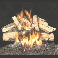 Propane Gas Oak  Log Set With Burner Kit For