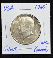 1965 USD Kennedy Silver Half Dollar UNC
