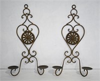 2 Pcs Ornate Metal Candle Sconces