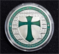 Silver Plated Templar Knights Medallion