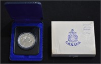1975 CAD $1 Dollar Coin In Case UNC