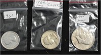 1961 CAD Silver .25c Coin & 1962 Silver .25c & .50