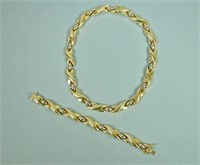 14K ITALIAN NECKLACE & BRACELET SET, 79.6GMS.