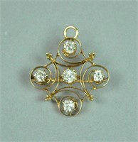 14K DIAMOND PIN PENDANT, 1.00CTW