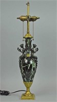 MARBLE & BRONZE-MOUNTED URN FITTED AS A LAMP