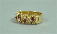 14K RUBY & DIAMOND BAND