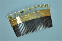 GOLD MOUNTED HAIR COMB