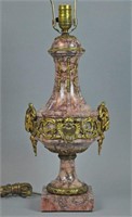 BELGIAN ROUGE MARBLE & BRONZE LAMP