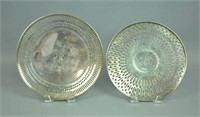 (2) STERLING PIERCED FOOTED TRAYS