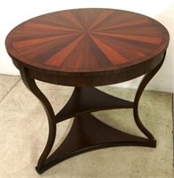 Round sunburst inlay table by Modern History