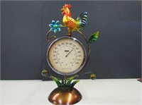 Metal Country Barnyard Thermometer -- Rooster