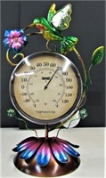 Metal Decorative Thermometer - Hummingbird
