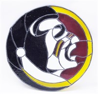 Stained Glass FSU Seminole Wall-Hanging 14"D
