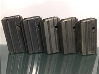 Lot of 5 metal M16/M16A1 magazines - 20 rounders
