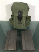 Pair of 308 AR rifle magazines in military pouch
