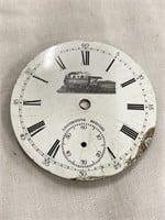 Locomotive special, enameled pocket watch face