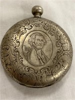 Early pocket watch case with George Washington