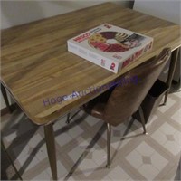 Table, 1 chair, Nesco tray, garbage can