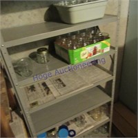 Metal shelf w/canning jars