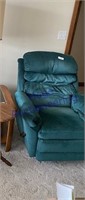 Blue/green recliner chair- some wear