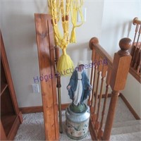 Plant holder, wood hanging shelf, decorative can