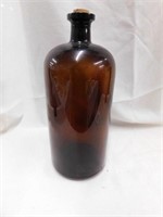 13.5" tall Brown Apothocary bottle with cork.