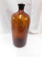 13.5" tall Brown Apothocary bottle with cork.