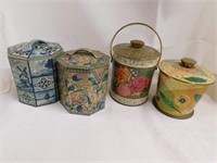 4 vintage loose tea tins. 4 different