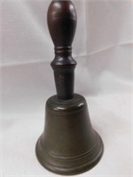 Antique 8" tall heavy school bell, good patina