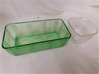 Pair of vintage refrigerator dishes.