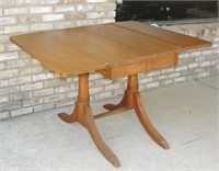 Vtg Double Drop Leaf Wood Table