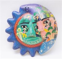 Hand Painted Terracotta Sun/Moon Wall-Hanging