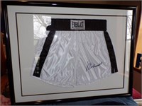 Muhammad Ali Signed Boxing Shorts In Framed