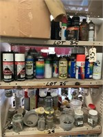 4 X SHELVING CONTENTS  INCLUDES SPRAY CANS  &