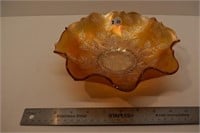 Carnival Glass Bowl, Marigold, 8.5" dia. F8 B33