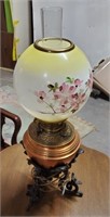 Copper Gone With The Wind Lamp w/Globe Shade &