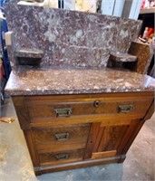 1880's Victorian Marble Top Washstand, 32"x18"37"