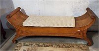 Extremely Rare! Large Curved End Hall Bench