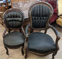 Victorian 1880's Horsehair Parlour Chair & Side