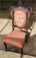 Victorian Side Chair w/Button Tufted Back,