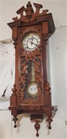 Victorian Style Wall Clock w/Pendulum & Key, made
