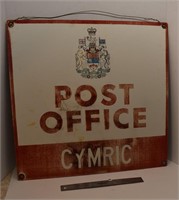 Metal Cymric, SK  Post Office Sign 24" x 23"