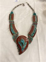Beautiful Zuni style necklace, turquoise and
