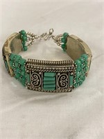 Very different bracelet with turquoise and silver