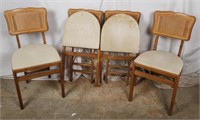 Set Of 4 Vintage Stakmore Wood Folding Chairs
