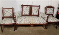 Victorian Style Love Seat & Chairs Set