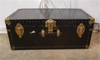 Vintage Black & Brass Trunk/ Chest